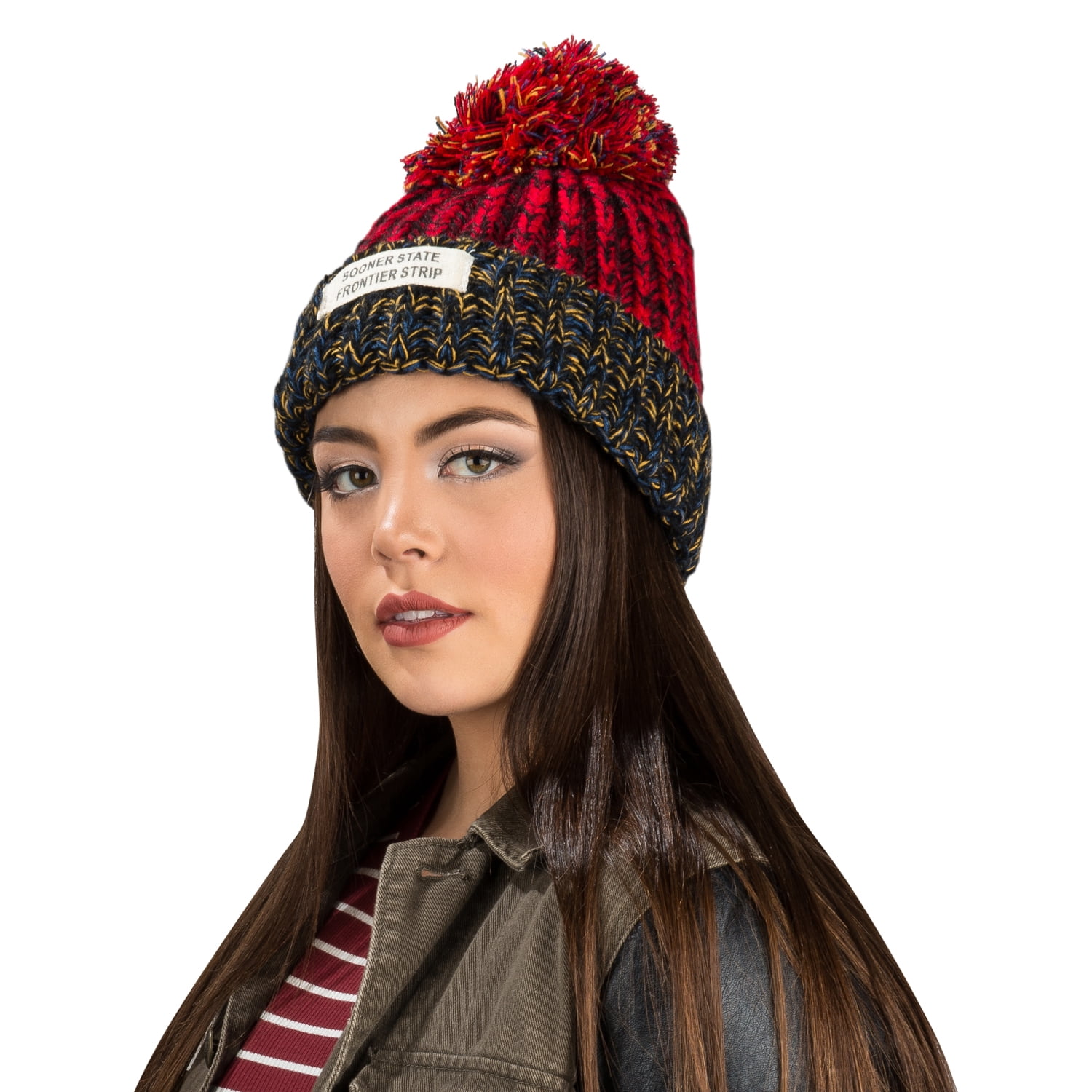 Women's Echo PomPom Warm Knitted Casual Beanie and Soft Plush Infinity Scarf Bundle
