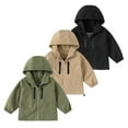 thumbnail image 4 of Boys' Windbreaker Jacket, Kids Zip up Hoodie Coat Transitional Late Spring/Early Fall Jackets with Hood and Pockets, Soft Inner Windbreakers, Green, 8-9 Years, 4 of 8