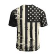 thumbnail image 4 of GrmtClth 4th of July Tops for Men Independence Day American Flag Print Summer T-Shirts Short Sleeve Comfy Shirt Round Neck Clothes Black 3XL, 4 of 4