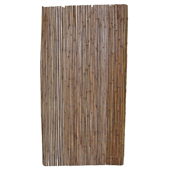 Backyard X-Scapes Split Bamboo Slats Fence Carbonized Finish 6 ft H x 16 ft L