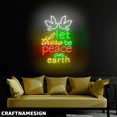 thumbnail image 3 of Craftnamesign Let There Be Peace On Earth Neon Sign, Dove Wall Sign, Peace Day Decor, 3 of 5