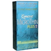 Kimono Micro Thin Plus Aqua Lube Lubricated Latex Condoms - 12 ct