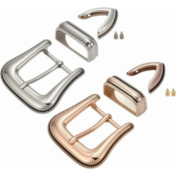 Western Cowboy Buckle, Smooth & Floral Belt Replacement Buckles, Alloy Belt Fastener for Men Women
