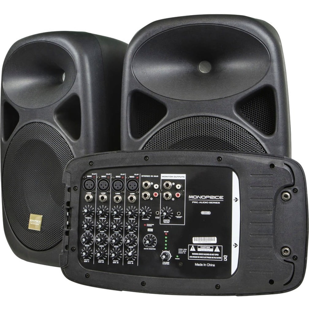 Monoprice 130Watt 8channel PA System with Two 10inch Speakers