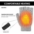 thumbnail image 5 of Heated Gloves for Women Usb Rechargeable Heated Mittens Warm Heating Glove Fingerless Winter Work Gloves（Gray）, 5 of 7
