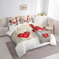 thumbnail image 3 of jejeloiu Kawaii Gnome Bedding Comforter Set 7-Piece,Christmas Snowflake King Bedding Sets,Red White Beige Bed Sheets,Ultra Soft Home Decor Reversible, 3 of 8