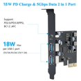thumbnail image 5 of USB PCIE Card 18W Power Delivery, PCI Express 3 Port (Type C, 2 X Type A) PCIe USB 3.0 Fast Charging Card Expansion Card, 5 of 5