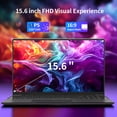 thumbnail image 2 of DUNHOO 15.6" Windows 11 Laptop, Intel N100, 16GB RAM, 512GB SSD, Fingerprint Unlock, Silver, 2 of 7