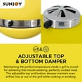 thumbnail image 4 of SUNJOY 20 inch Charcoal Grill, Egg-shaped Outdoor Grill with Pizza Stone, Ultimate BBQ Grill and Smoker with Wheels, Yellow, 4 of 11