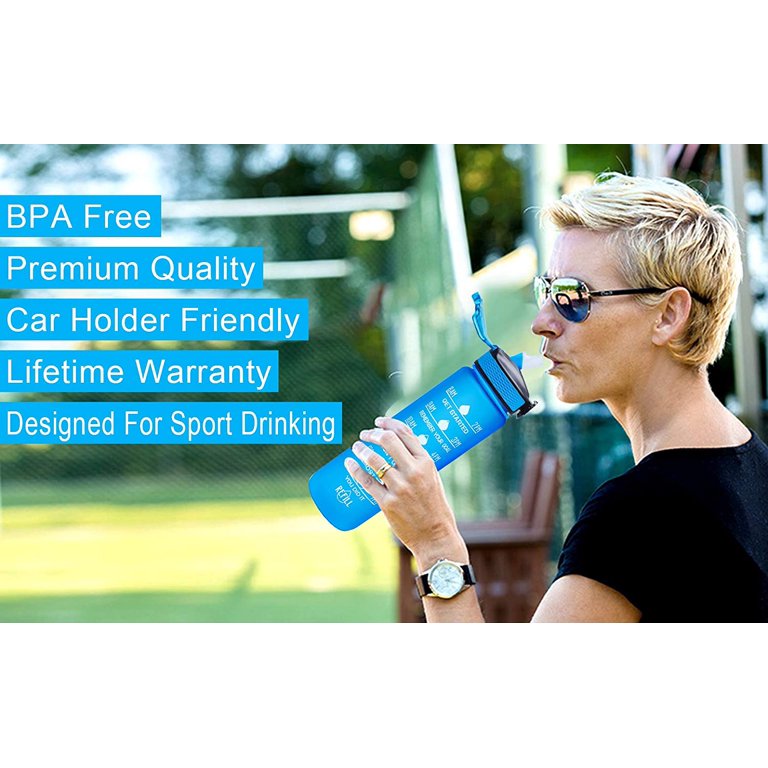 Clearance! EQWLJWE 32 oz Water Bottle with Time Marker, BPA Free, Leak  Proof, Measures How Much Water You Drink