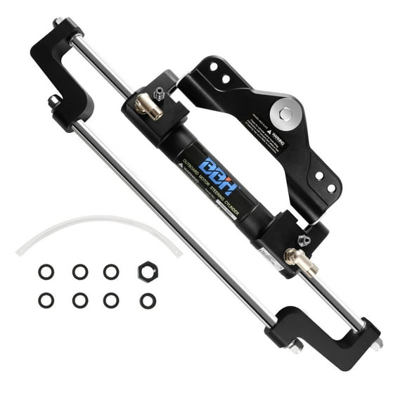 Hydraulic Steering Cylinder for Boats Hydraulic Steering Kit, 200HP Front Mount Steering Cylinder for Outboards Steering System
