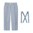 thumbnail image 5 of HAOTAGS Kids' Formal Pants for School, Elastic Waist Adjustable Strap School Uniform Toddler Tailored Pants Blue 2-3T, 5 of 5