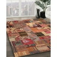 thumbnail image 3 of Ahgly Company Tapis d'Intérieur Lavable en Machine Carré Contemporain Rouge Brique, 3 Pieds Carré, 3 of 7