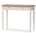thumbnail image 1 of Baxton Studio Marquetterie French Provincial Weathered Oak and Whitewash Console Table PRL15VM(AR)/M, 1 of 8