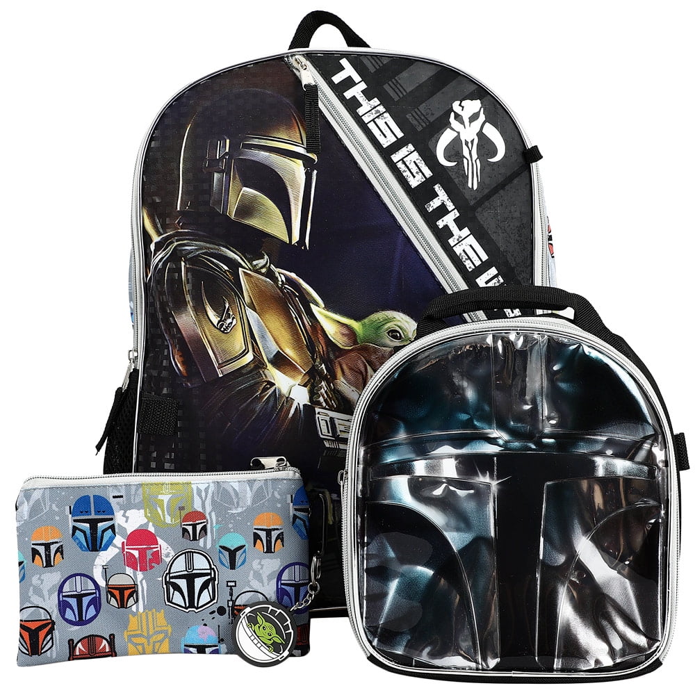 Starwars Deluxe 3D Padded Full Size Kids Rucksack With Insulated Lunch Bag 