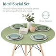 thumbnail image 4 of Best Choice Products 5-Piece Compact Mid-Century Modern Dining Set w/ 4 Chairs, Wooden Legs - Sage Green/Oak, 4 of 7