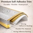thumbnail image 2 of Ceramic Tile Gap Tape,Waterproof Wall Gap Sealing Self Adhesive Trim Tape,6m X 8mm Caulking Sealing Tape, Edge Sealant Trim for Ceiling Kitchen Sink Stove Wall Corners Bathtub (Rainbow Gold), 2 of 6