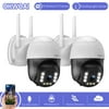 {PTZ Camera Indoor and Outdoor}（2 Pack）Wireless Security Dome IP Camera with Night Vision,IP66 Waterproof,Two-Way Audio