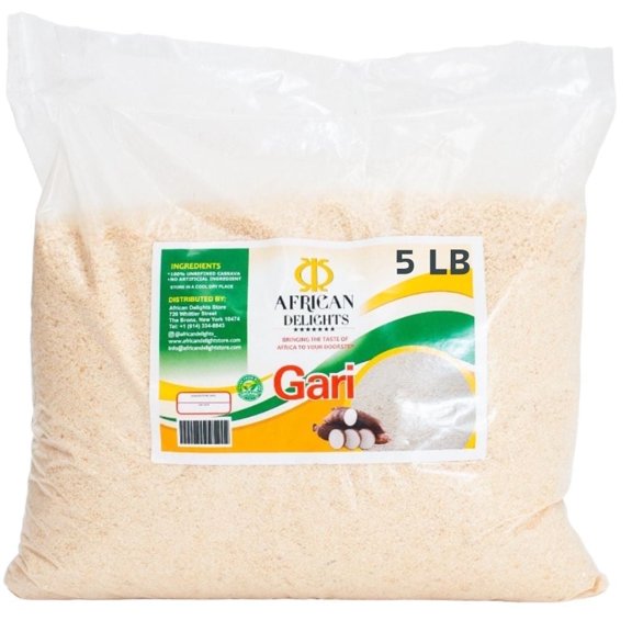 African Delights White Gari Cassava Flour 5 lb Gluten Free