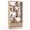 Natural, variant on Costway Wooden Bookcase,6-Tier Bookshelf with 8 Open Cubes, Rattan Drawer & Metal Legs Black