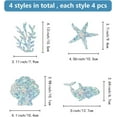 thumbnail image 2 of 16Pcs 4 Styles Ocean Window Clings Starfish Coral Sea Shell Rainbow Glass 3D Sun Catcher Stickers Non Adhesive Anti-Collision Alert Decals Window Decals, 2 of 9
