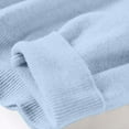 thumbnail image 5 of Women Sweaters Cropped Long-Sleeve Crew Neck Casual Light Weight Sweater Tops Fall Fashion Clothes Sky Blue L, 5 of 5