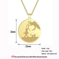 thumbnail image 4 of Coraline Inspired Silhouette Necklace Stainless Steel Engraved Circle Charm Jewelry, 4 of 4