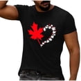 thumbnail image 2 of Vmvidoty Men Casual Round Neck Printing Pullover Fitness Sports Shorts Sleeves T Shirt Blouse Independence Day Black L, 2 of 7