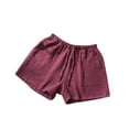 thumbnail image 1 of IROINID Shorts Taille Haute pour Femmes, Shorts Décontractés Unis Mode Ample Plage Confort Poches Rouge L, 1 of 4