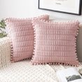 thumbnail image 1 of 2 paquetes de fundas de almohada decorativas de 18.0 x 18.0 in para sofá, cama, sala de estar, decoración del hogar estilo bohemio, pana suave, 1 of 5