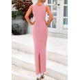 thumbnail image 2 of Vestido Midi PRETTYGARDEN para Mujer Verano 2025 Ajustado con Frunces Rosa, 2 of 8