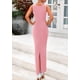thumbnail image 2 of Vestido Midi PRETTYGARDEN para Mujer Verano 2025 Ajustado con Frunces Rosa, 2 of 8