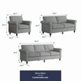 thumbnail image 2 of ZAFLY 3 Piece Living Room Sofa Set, 3 Seat Sofa + Loveseat + Armchair, Couches Sets with Solid Wood Frame for Living Room - Dark Gray, 2 of 6