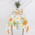 thumbnail image 6 of Watercolor Daisy Tablecloth, Rustic Retro Farmhouse Style Orange White Daisy Flower Blossom Table Cover for Kitchen Dining Picnic Party 60x84inch, 6 of 6