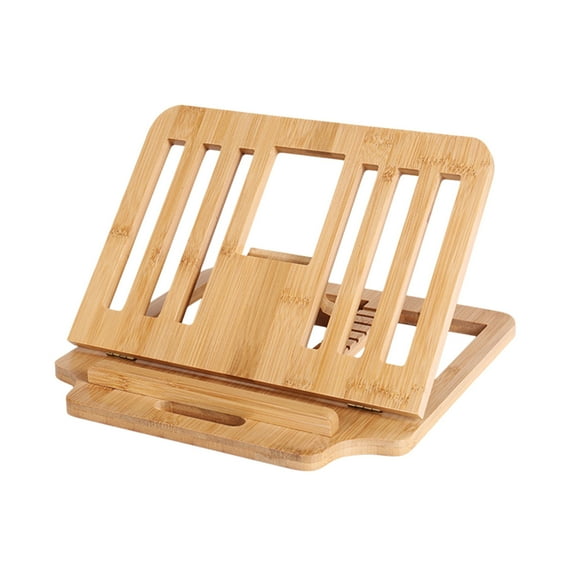 Luoshdecor Wooden Laptop Stand,Vertical Laptop Bamboo Stand for Desk with Adjustable Angles for Office,Bedroom, Dorm