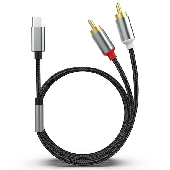 USB C to RCA Audio Cable 3.92FT Type C to 2 RCA Audio Cable Compatible with iPad, iPhone, Laptop, Tablet, Home Theater, DVD, Amplifier, Mixer, Speaker, Car Stereo