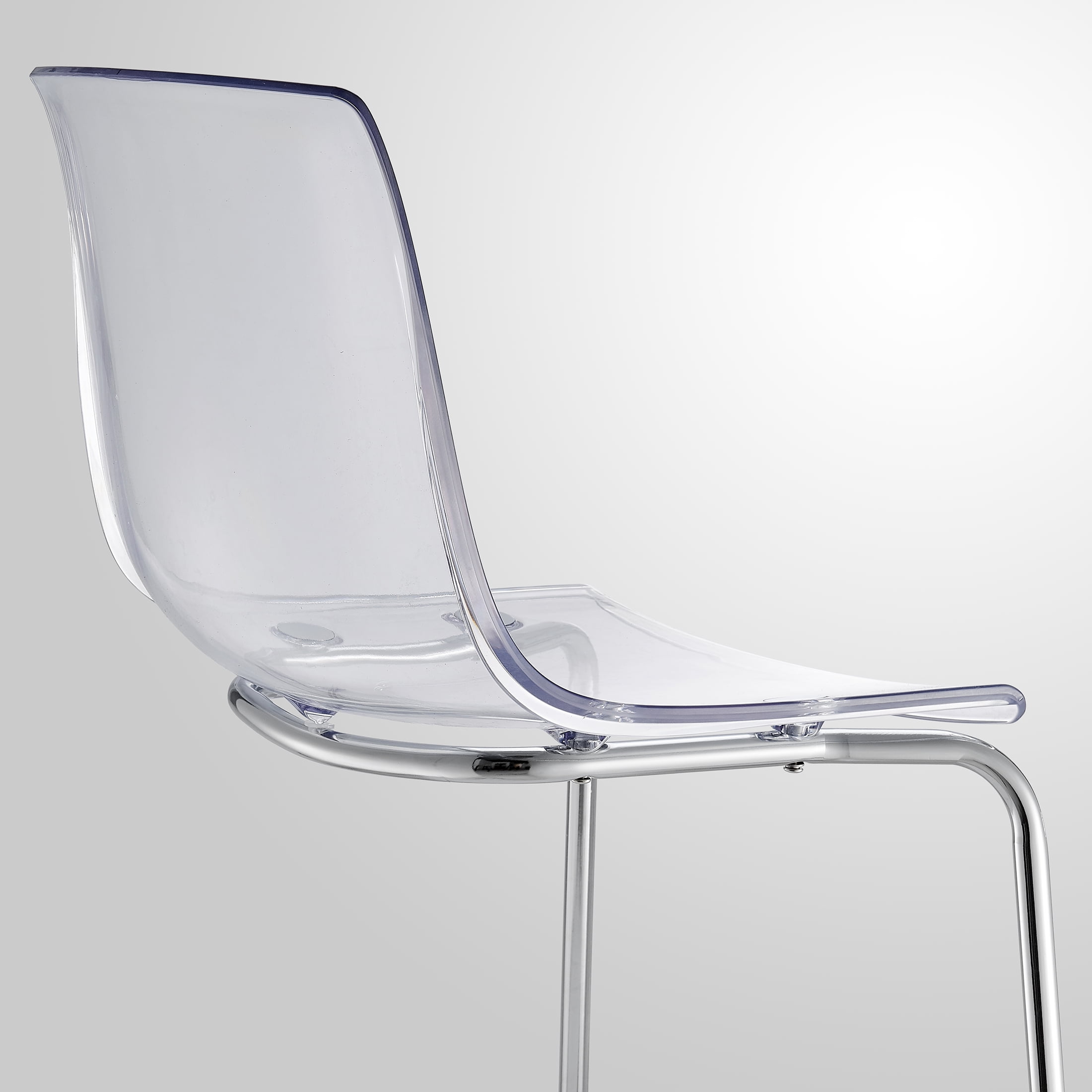 Mainstays Clear Dining Chair 2 Pack, Chrome and Clear