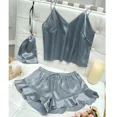 thumbnail image 4 of Fashion Sexy Underwear Set Women‘s 2 Pieces Sleepwear Pyjamas Silk Satin Bellyband Cami Top and Shorts Pajamas for Women Pijamas, 4 of 7