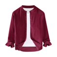 thumbnail image 1 of XDZJLR Mens T Shirts Retro Corduroy Stand Up Solid Color Fashionable Long Sleeved Tops, 1 of 4