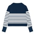 thumbnail image 4 of JTSRKL Kids Girls Long Sleeve Striped Color Block Print T-Shirts Loose Lightweight Casual Graphic Holiday Pullover Tops Trendy Soft Cotton Athletic Pocket Sweatshirts Blue 7-8 Years, 4 of 4