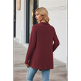 thumbnail image 4 of Cárdigan Informal Elegante de Larga con Abertura Frontal para Mujer, Vino Tinto, Talla S, 4 of 6