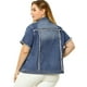thumbnail image 5 of Chaqueta de mezclilla desgastada Agnes Orinda T XL Azul, 5 of 7