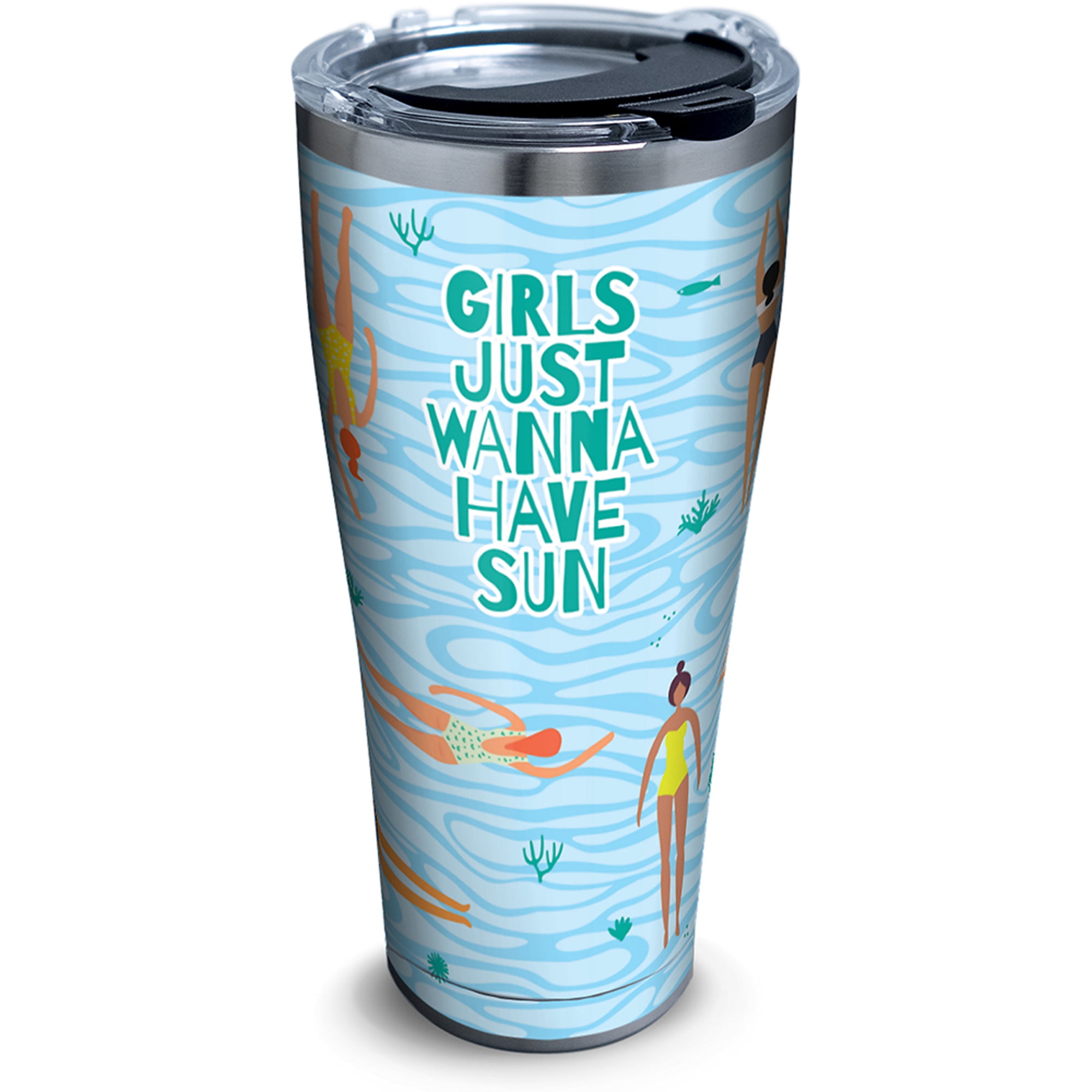 Girls Just Want Sun 30 oz Stainless Steel Tumbler with lid Walmart
