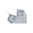 thumbnail image 3 of Vestido de pijama de pijama con ribete de encaje satinado sexy para mujer Encaje gris XXL, 3 of 6
