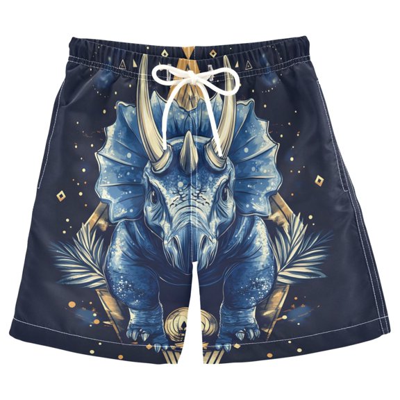 joogoo Kids Boys Swim Trunks A Rhino Beach Board Shorts Drawstring Swimsuit Kid Teen L