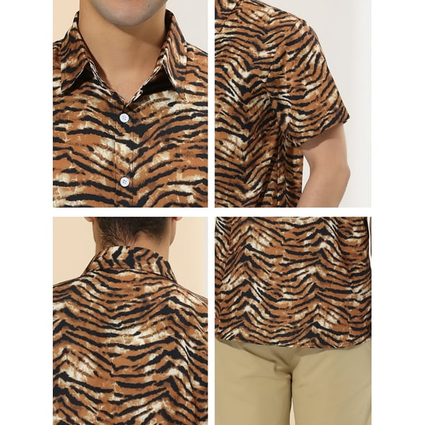 CAMISAS IMPRESAS CASUAL DE MANGA CORTA PARA HOMBRE CON ESTAMPADO