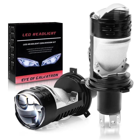 2pcs H4 LED Mini Projector Lens Headlight Bulb H4 LED Driving Lamp 100W Hi/Lo Beam Plug-and-Play Auto Motorcycle Headlight