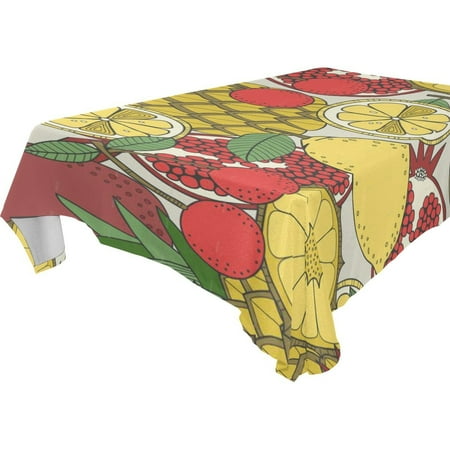 

POPCreation Fruit Tablecloths Pineapple Table Cloth Top Decoration 60x104 inches