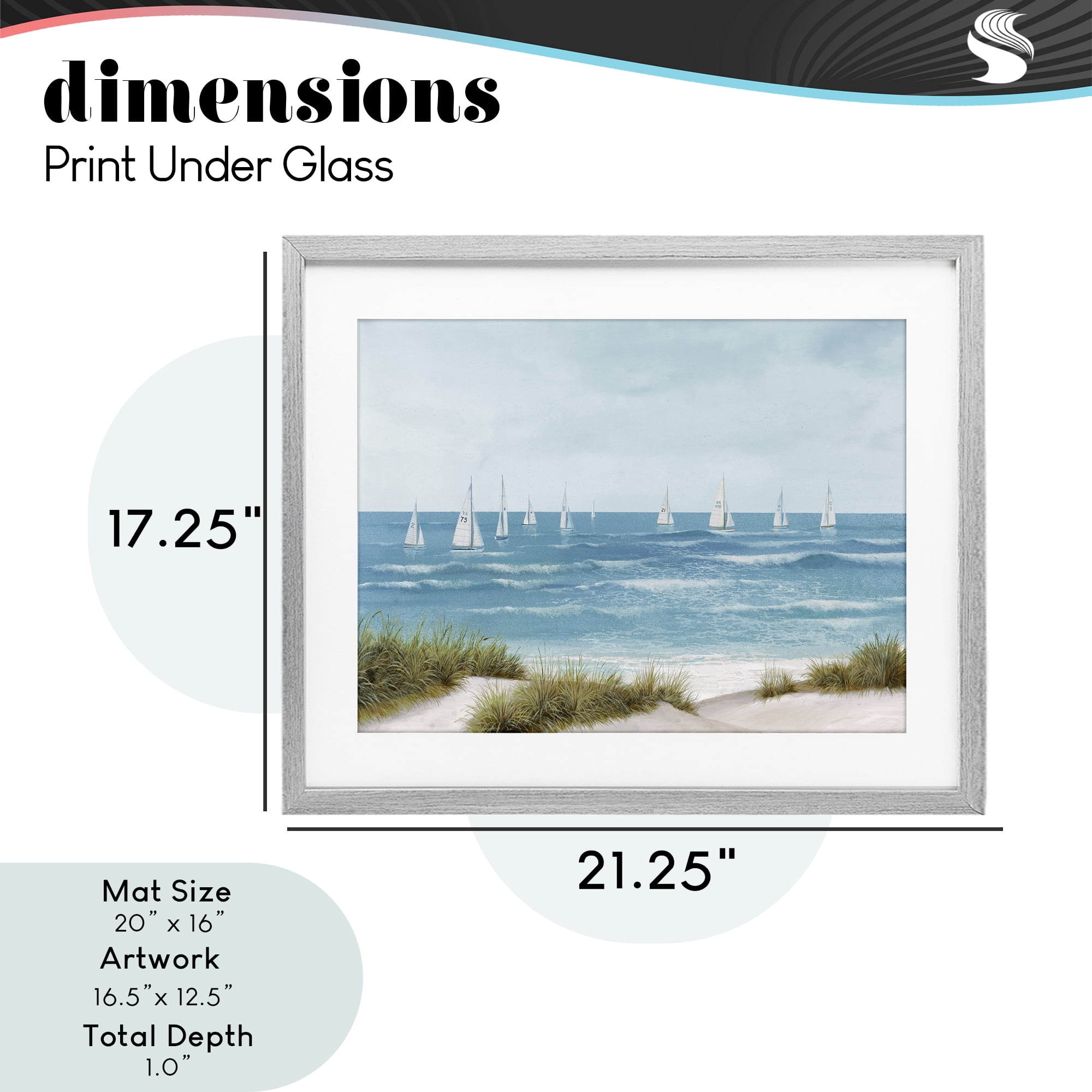 Stupell Industries Sail Away Seaside Boats Gray Framed Print Under Glass, design by Lorenzo Collective