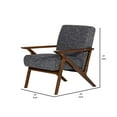 thumbnail image 5 of Cid 24 Inch Modern Accent Chair, Solid Wood, Fabric, Heather Gray, 5 of 5